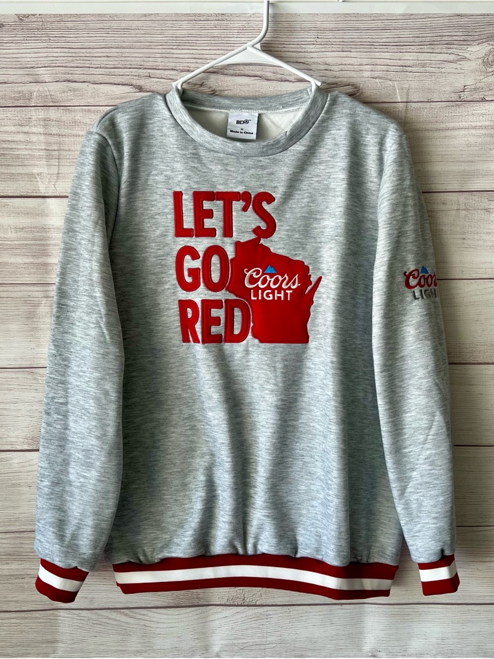 Coors Light "Let's Go Red" Grey Crewneck Sweatshirt